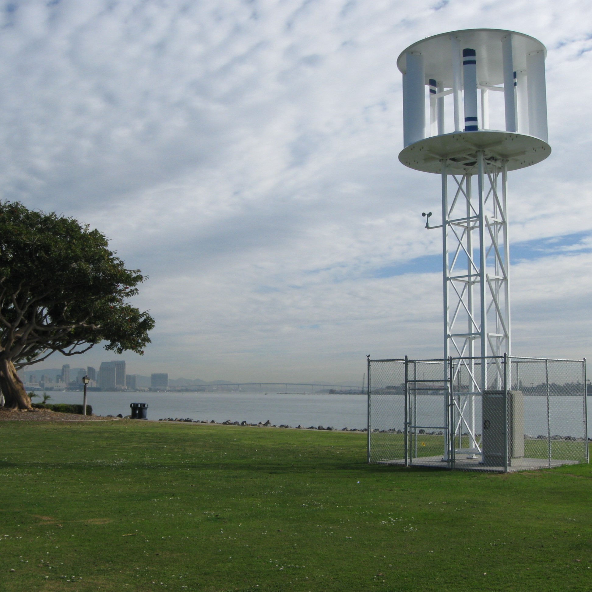 Wind turbine in city of San Diego